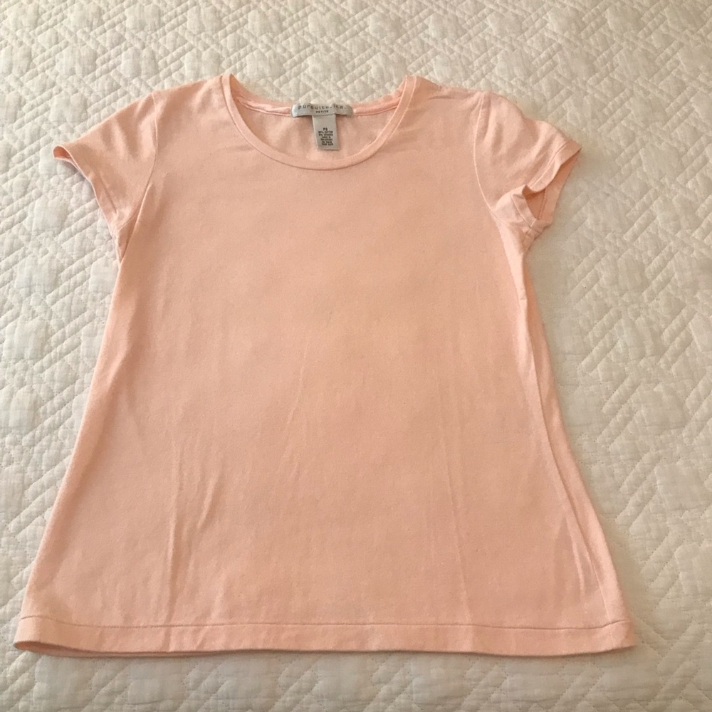 Pursuits, LTD Pink Cap Sleeve Cottonn Blend Tee Top Size PS
